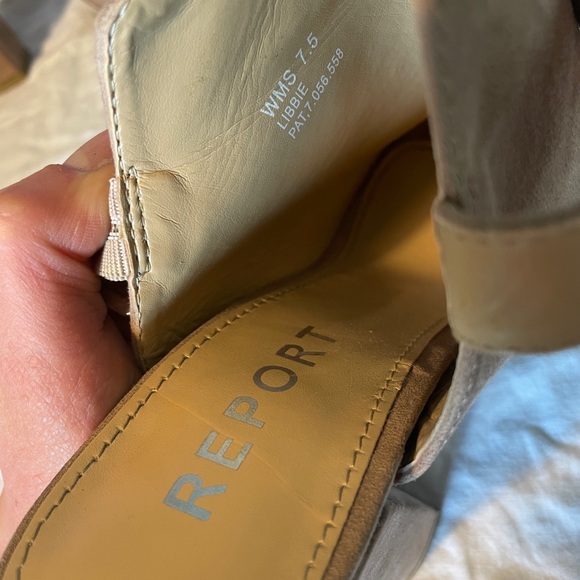 Report platform taupe peep toe suede ankle booties - Picture 7 of 7